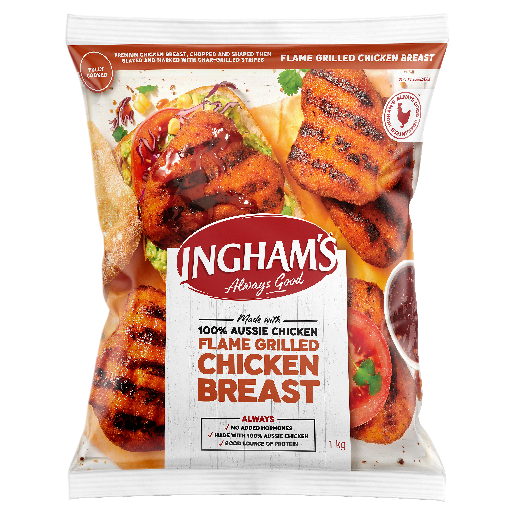 FROZEN PICK UP ONLY – Ingham's Flame Grilled Chicken Breast 1kg