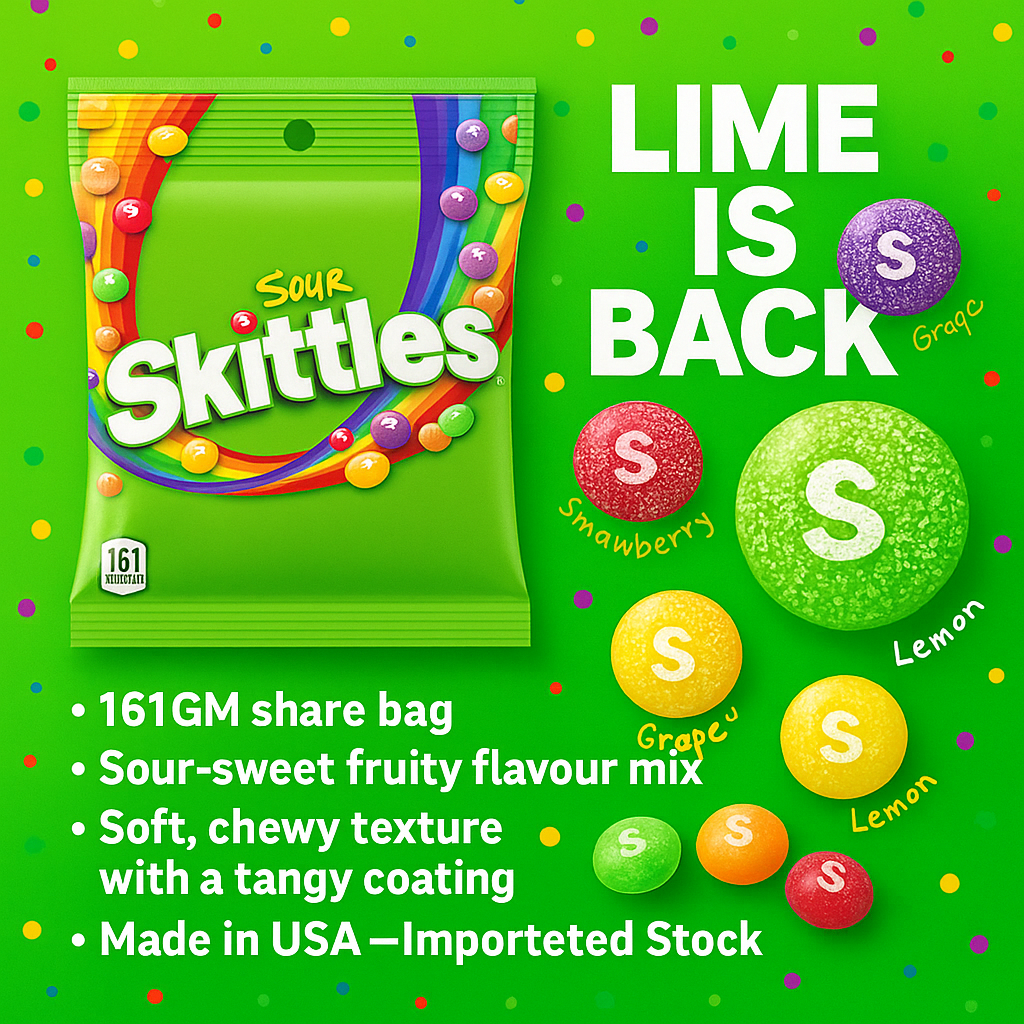 USA Skittles Sour - Share Bag 161gm