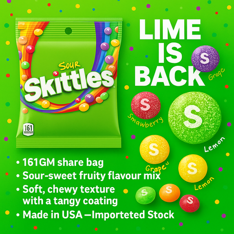 USA Skittles Sour - Share Bag 161gm