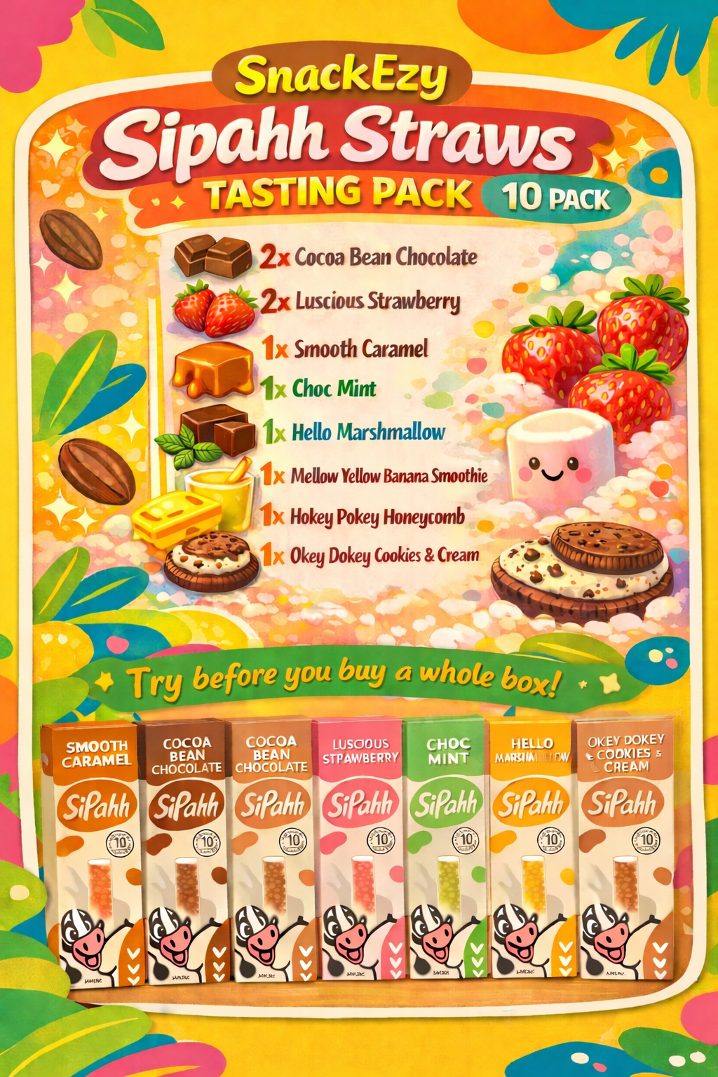 Sipahh Straws Tasting Pack – 10 Pack