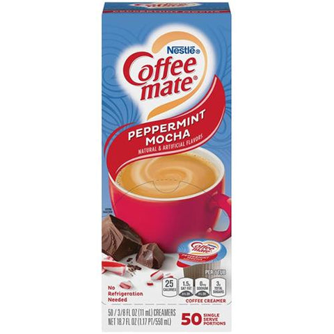 US Coffee Mate Liquid Peppermint Mocha Box of 50