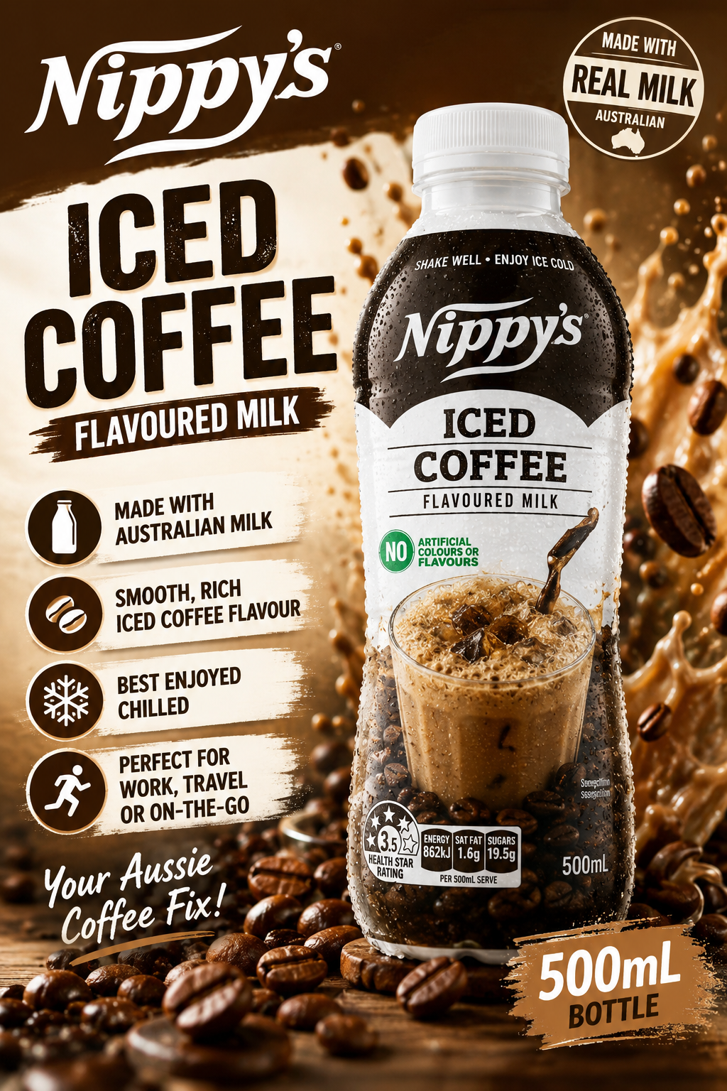 Nippys 500ml Bottle - Iced Coffee