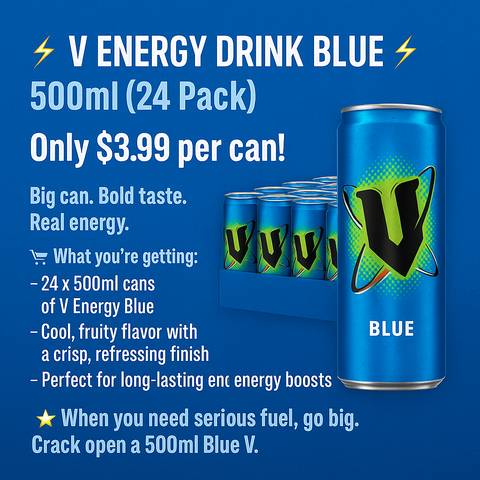 V Energy Drink Blue – 500ml x24
