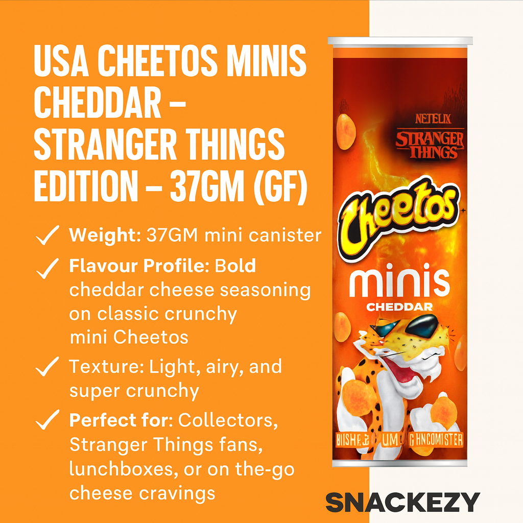 USA Cheetos Minis Cheddar – Stranger Things Edition – 102gm
