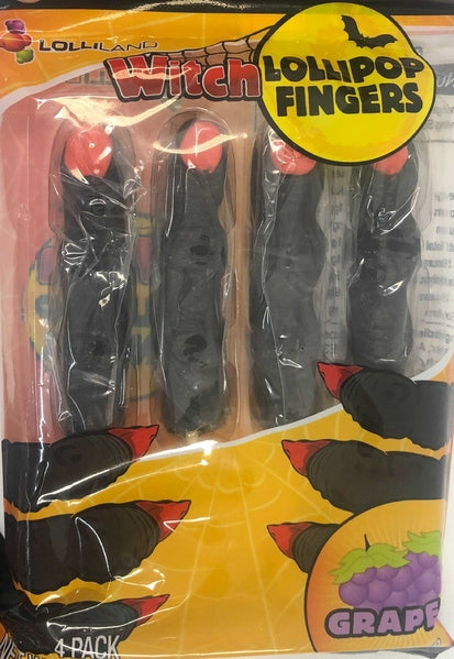 Assorted Halloween Witch OR Zombie Finger Lollipops x4