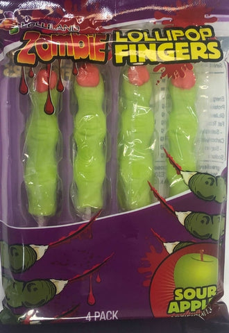 Assorted Halloween Witch OR Zombie Finger Lollipops x4