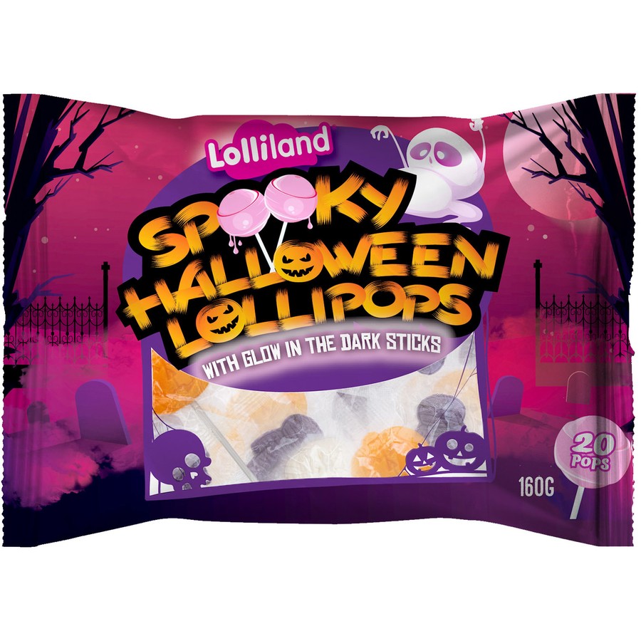 Halloween Lollipops with Glow in the Dark Sticks x20