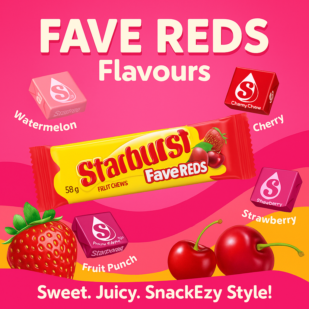 USA Starburst Fave Reds Chews – 58gm