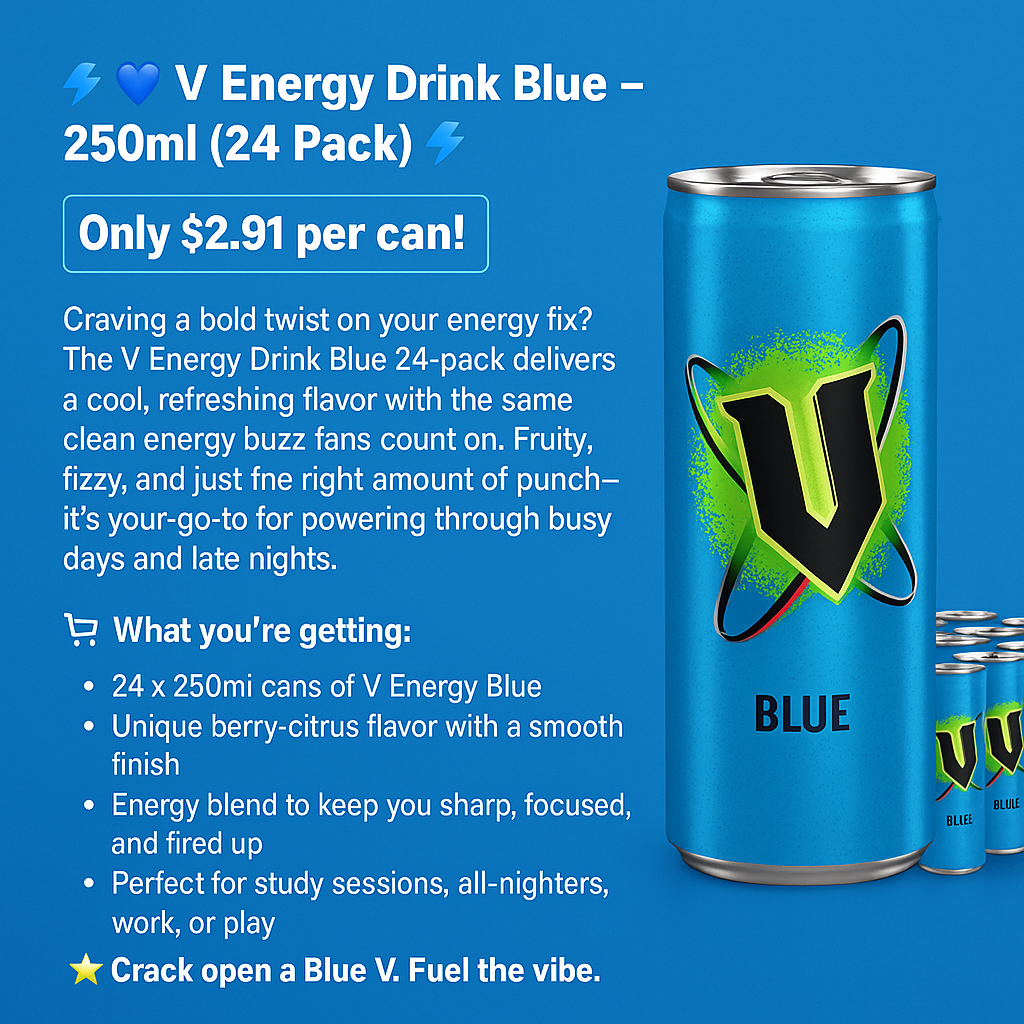 V Energy Drink Blue - 250ml x24