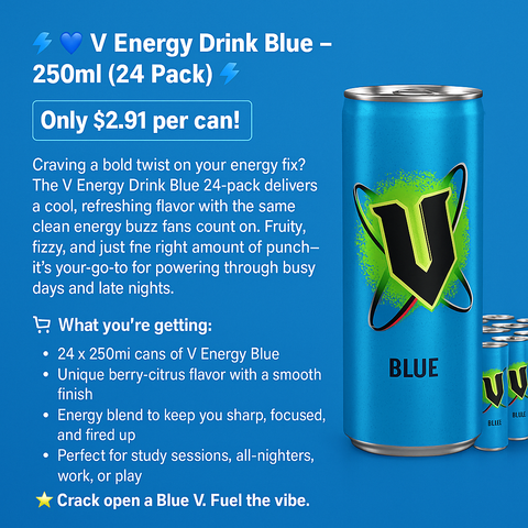 V Energy Drink Blue - 250ml x24