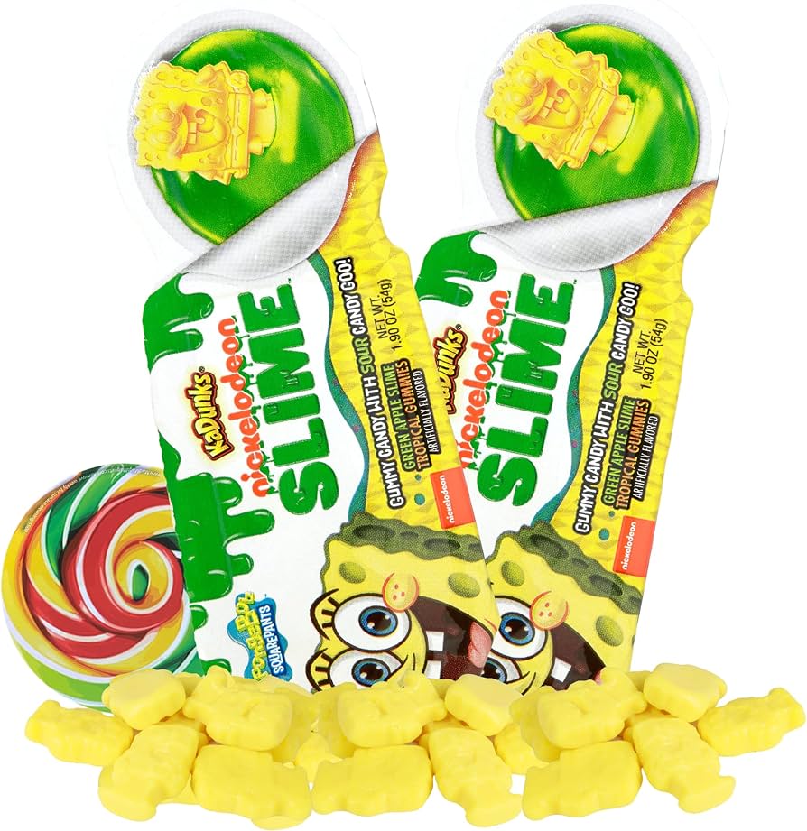 Spongebob Candy Slime Dunker- Goo with Tropical Gummies Each