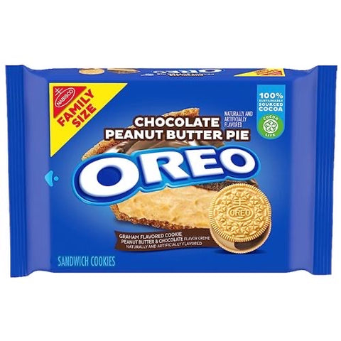 US Oreo Chocolate Peanut Butter Pie Flavour Family Size 482g