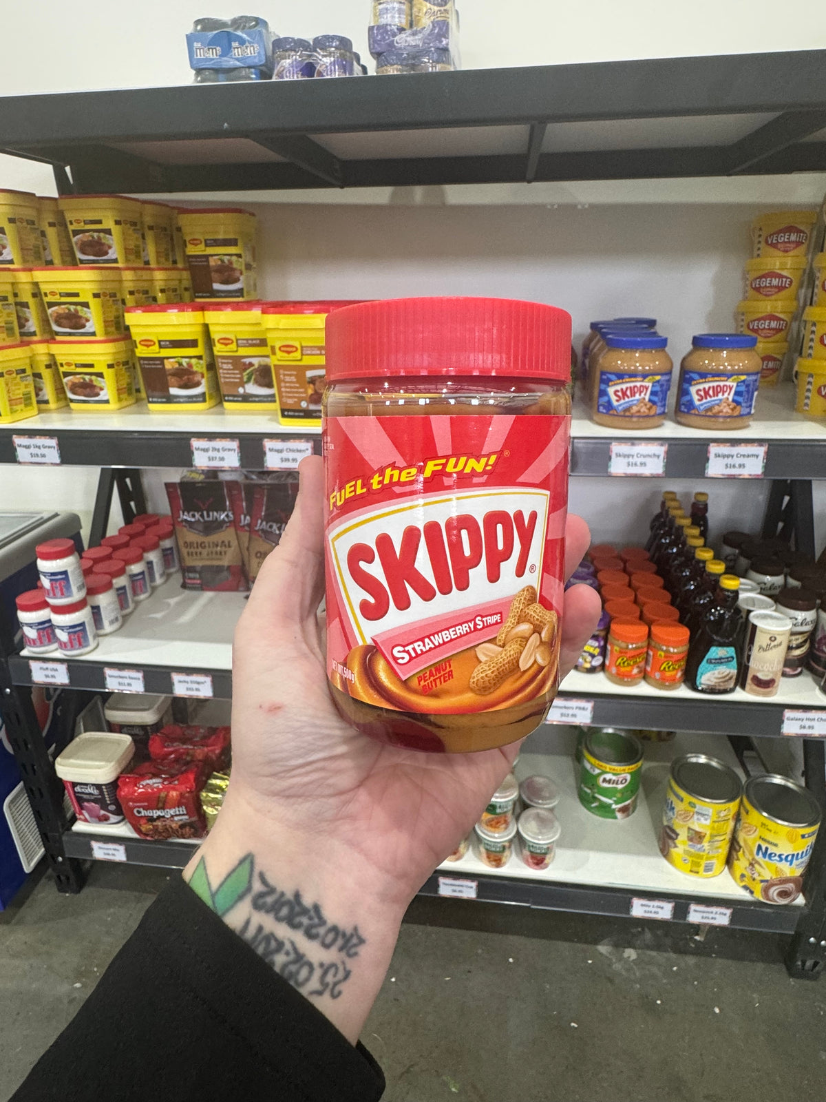 Skippy Strawberry Stripes Peanut Butter 500gm