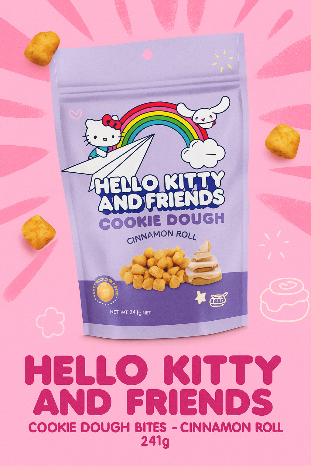USA Hello Kitty and Friends Cookie Dough Bites -Strawberry 241gms