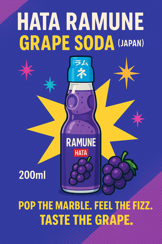 Japanese Hata Ramune 200ml - Grape
