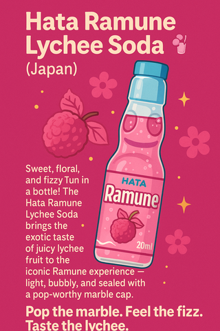 Japanese Hata Ramune 200ml - Lychee