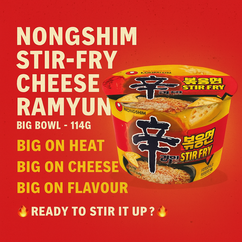 Nongshim Stir-Fry Cheese Ramyun Big Bowl – 114gm