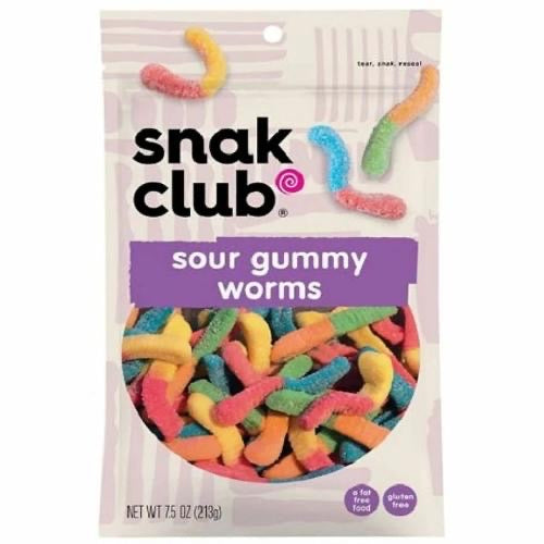 US Snak Club Sour Gummy Worms 213gm