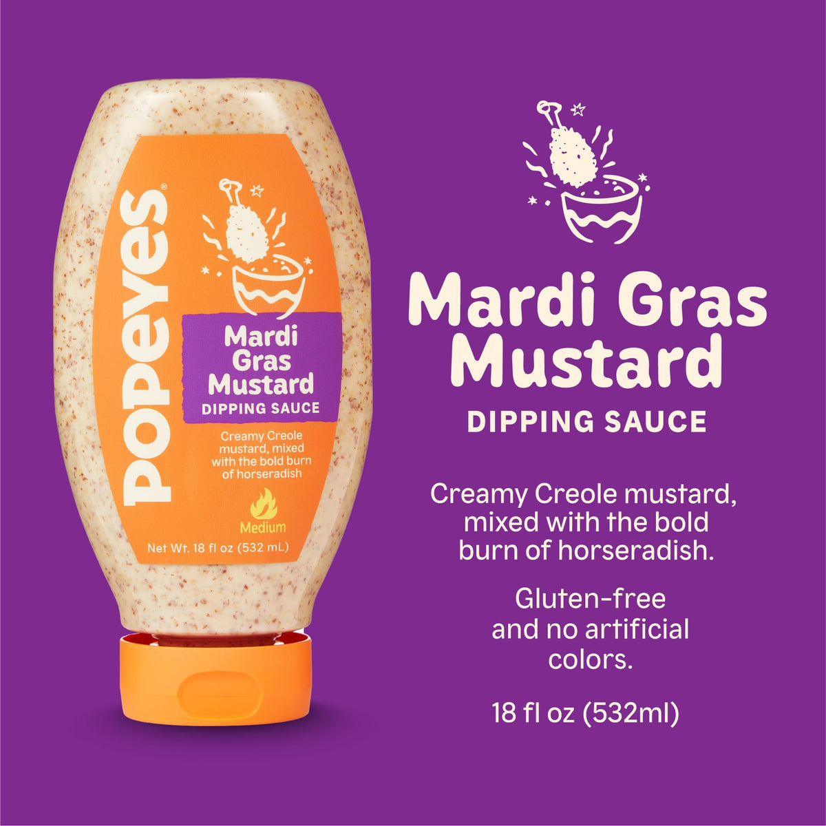 USA Popeyes Mardi Gras Mustard Sauce 532ml *LIMITED*