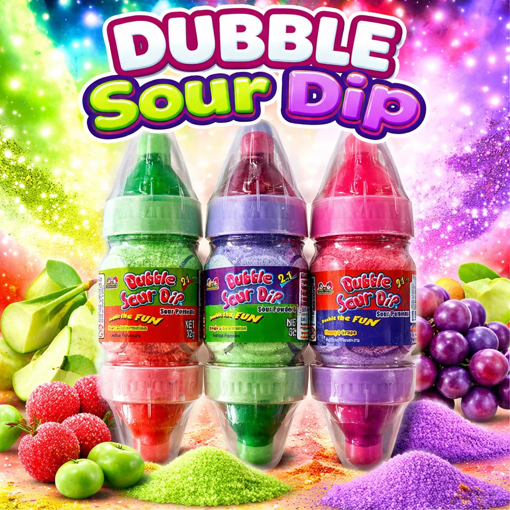 Dubble Sour Dip - Watermelon, Grape & Cherry - Random Selection