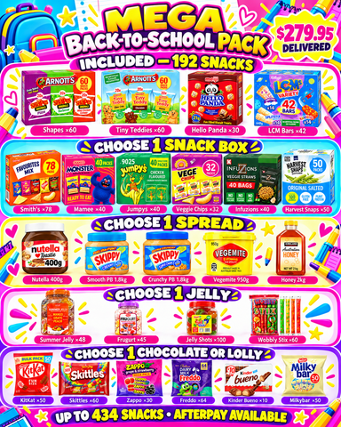 NEW! Back-to-School Pack – Mega | Up to 434 Snacks + Your Choices