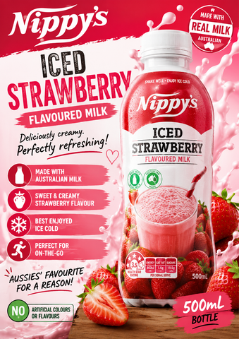 Nippys 500ml Bottle - Iced Strawberry