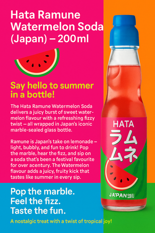 Japanese Hata Ramune 200ml - Watermelon