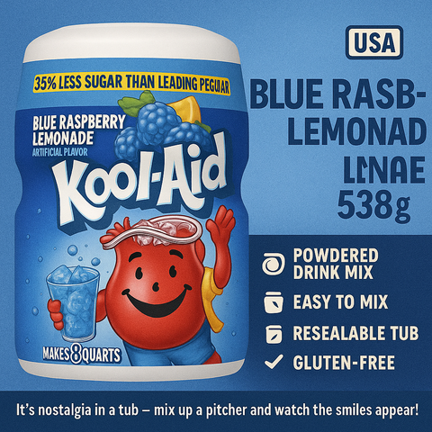 USA Kool Aid Powder - Blue Raspberry Lemonade 538gm
