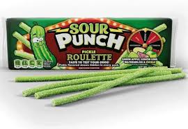 USA Sour Punch Pickle Roulette Straws 128g (past BB)