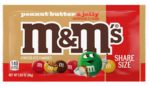 USA Peanut Butter & Jelly M&M’s – King Sized 80gm Bag