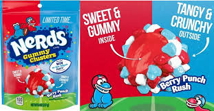 USA Nerds Gummy Clusters - Berry Punch Rush 225gm