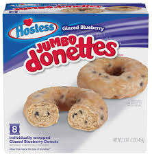 USA Hostess Jumbo Donettes - Glazed Blueberry  – Box of 8