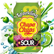 Korean - Chupa Chups Green Apple Soda - 345ml