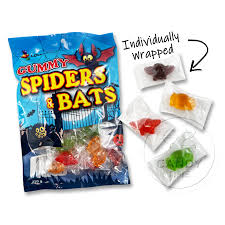 Halloween Gummy Spiders & Bats -  250G