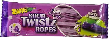 Zappo Sour Twistz Ropes – Grape 50gm