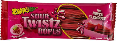 Zappo Sour Twistz Ropes – Strawberry 50gm
