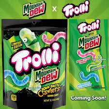 USA Trolli Sour Gummy Worms - LIMITED Mountian Dew 120gm