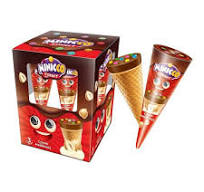 Minicco Chocolate Hazelnut Cream Cornet Cone 4pk 100g