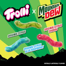 USA Trolli Sour Gummy Worms - LIMITED Mountian Dew 120gm