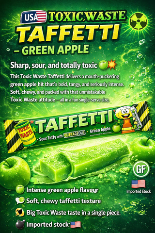 USA Toxic Waste Taffetti Single - Green Apple