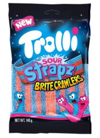 Trolli Sour Strapz 140gm - Britecrawlers