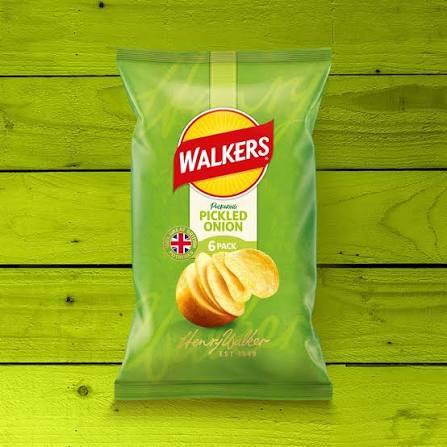 UK Walkers Pickled Onion Crisps - 70gm Bag
