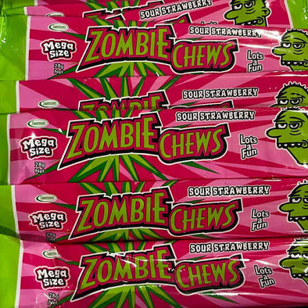 Zombie Chews Single - Sour Strawberry