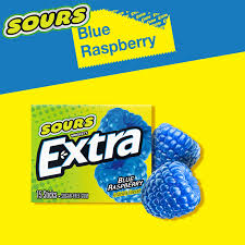 USA Extra Sours Gum 15x - Blue Raspberry