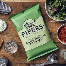 UK Pipers Crisps – Cider Vinegar + Sea Salt 150gm