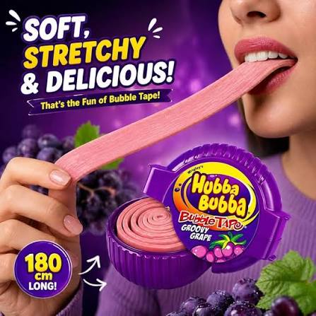 Hubba Bubba Sour Grape Tape - Each