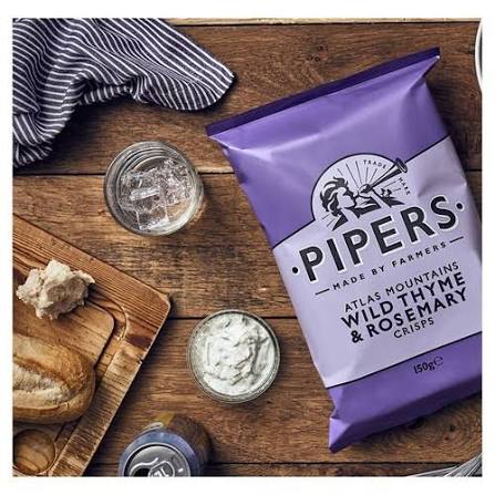 UK Pipers Crisps - Wild Thyme and Rosemary 150gm
