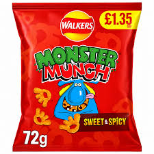 UK Walkers Monster Munch 72gm - Sweet and Spicy