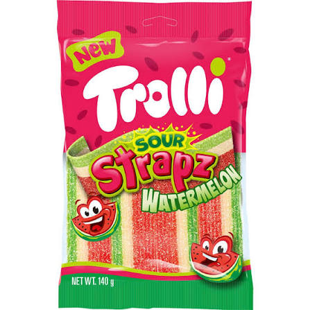 Trolli Sour Strapz 140gm - Watermelon