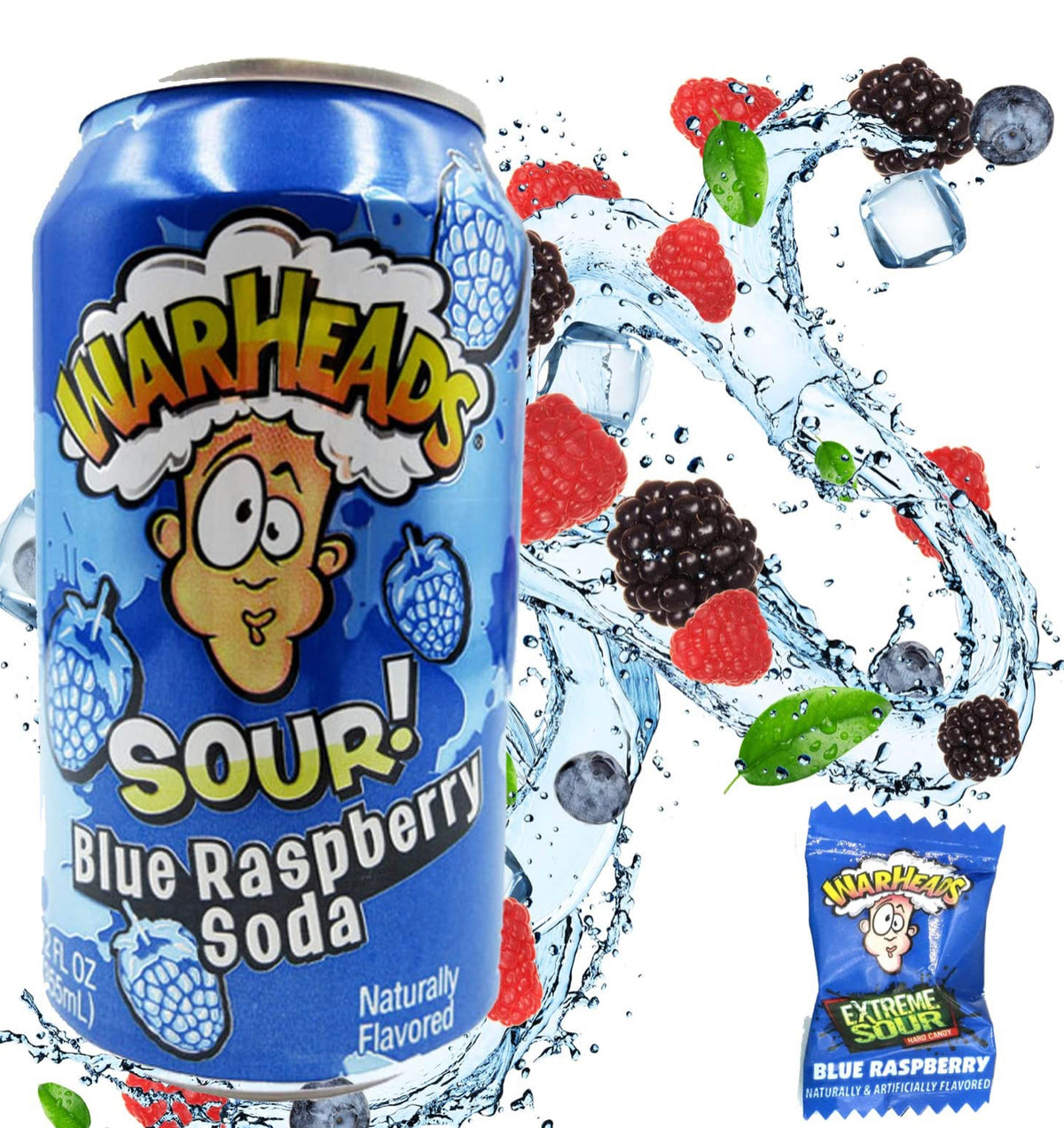Warheads Soda - Blue Raspberry